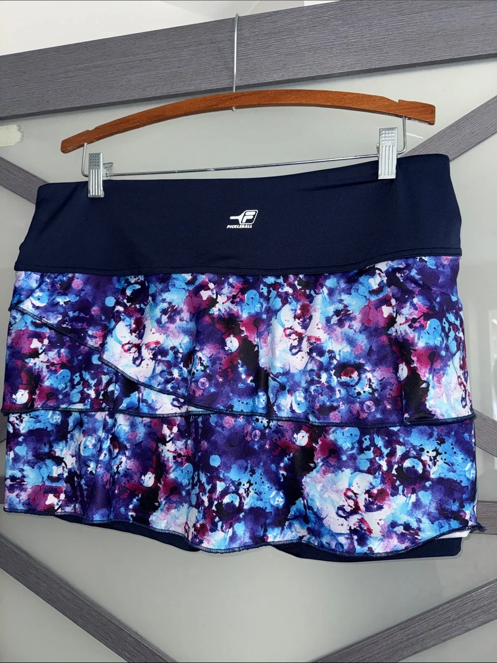 Fila Navy Multi Ruffle Swim Skort